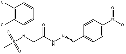 N-(2,3-dichlorophenyl)-N-[2-(2-{4-nitrobenzylidene}hydrazino)-2-oxoethyl]methanesulfonamide 구조식 이미지