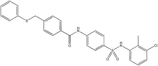 N-{4-[(3-chloro-2-methylanilino)sulfonyl]phenyl}-4-[(phenylsulfanyl)methyl]benzamide Structure