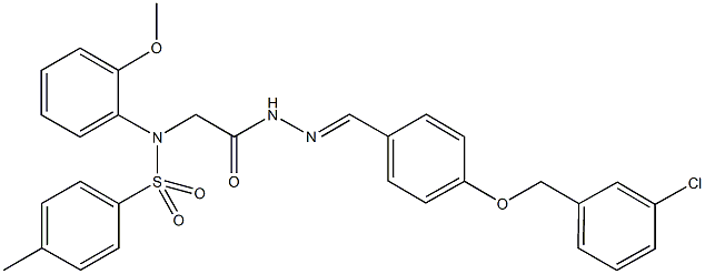 N-[2-(2-{4-[(3-chlorobenzyl)oxy]benzylidene}hydrazino)-2-oxoethyl]-N-(2-methoxyphenyl)-4-methylbenzenesulfonamide Structure