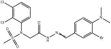 N-(2-{2-[3-bromo-4-(dimethylamino)benzylidene]hydrazino}-2-oxoethyl)-N-(2,3-dichlorophenyl)methanesulfonamide 구조식 이미지