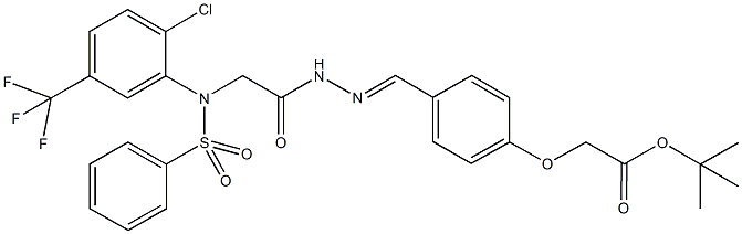 tert-butyl [4-(2-{[2-chloro(phenylsulfonyl)-5-(trifluoromethyl)anilino]acetyl}carbohydrazonoyl)phenoxy]acetate Structure