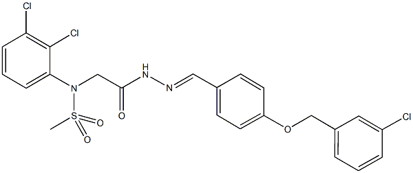 N-[2-(2-{4-[(3-chlorobenzyl)oxy]benzylidene}hydrazino)-2-oxoethyl]-N-(2,3-dichlorophenyl)methanesulfonamide 구조식 이미지