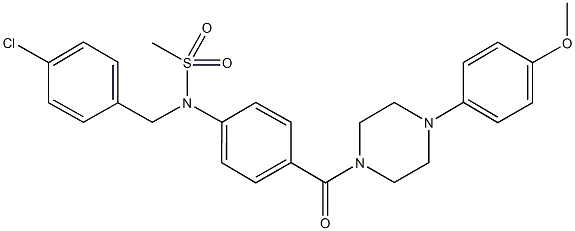 N-(4-chlorobenzyl)-N-(4-{[4-(4-methoxyphenyl)-1-piperazinyl]carbonyl}phenyl)methanesulfonamide 구조식 이미지