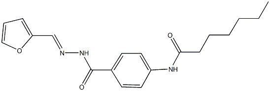 N-(4-{[2-(2-furylmethylene)hydrazino]carbonyl}phenyl)heptanamide 구조식 이미지