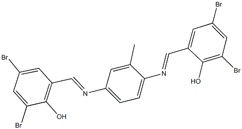 2,4-dibromo-6-[({4-[(3,5-dibromo-2-hydroxybenzylidene)amino]-2-methylphenyl}imino)methyl]phenol Structure