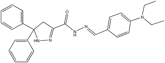 N'-[4-(diethylamino)benzylidene]-5,5-diphenyl-4,5-dihydro-1H-pyrazole-3-carbohydrazide 구조식 이미지