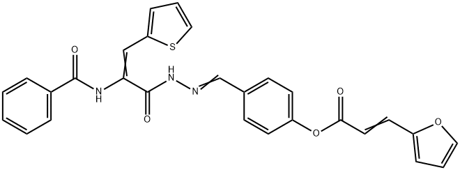 4-{2-[2-(benzoylamino)-3-(2-thienyl)acryloyl]carbohydrazonoyl}phenyl 3-(2-furyl)acrylate Structure