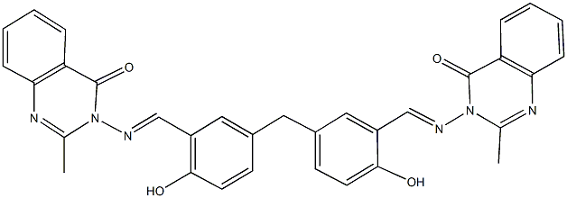 3-{[2-hydroxy-5-(4-hydroxy-3-{[(2-methyl-4-oxo-3(4H)-quinazolinyl)imino]methyl}benzyl)benzylidene]amino}-2-methyl-4(3H)-quinazolinone 구조식 이미지