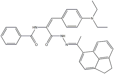 N-[2-[4-(diethylamino)phenyl]-1-({2-[1-(1,2-dihydro-5-acenaphthylenyl)ethylidene]hydrazino}carbonyl)vinyl]benzamide Structure