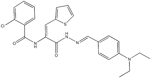 2-chloro-N-[1-({2-[4-(diethylamino)benzylidene]hydrazino}carbonyl)-2-(2-thienyl)vinyl]benzamide Structure