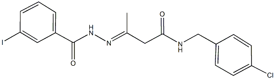 N-(4-chlorobenzyl)-3-[(3-iodobenzoyl)hydrazono]butanamide Structure