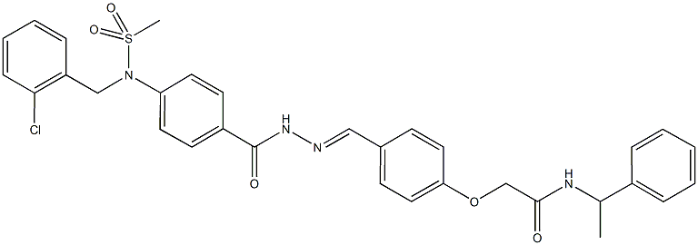 2-[4-(2-{4-[(2-chlorobenzyl)(methylsulfonyl)amino]benzoyl}carbohydrazonoyl)phenoxy]-N-(1-phenylethyl)acetamide Structure