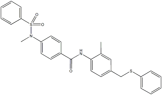 N-{2-methyl-4-[(phenylsulfanyl)methyl]phenyl}-4-[methyl(phenylsulfonyl)amino]benzamide Structure