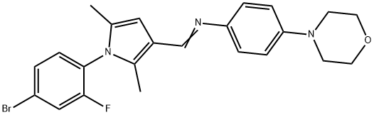 N-{[1-(4-bromo-2-fluorophenyl)-2,5-dimethyl-1H-pyrrol-3-yl]methylene}-N-[4-(4-morpholinyl)phenyl]amine Structure