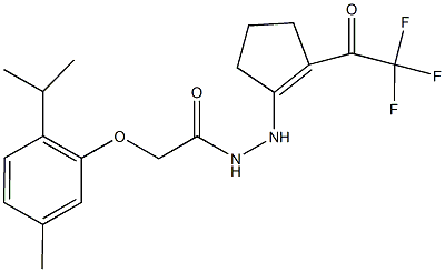 2-(2-isopropyl-5-methylphenoxy)-N'-[2-(trifluoroacetyl)-1-cyclopenten-1-yl]acetohydrazide 구조식 이미지