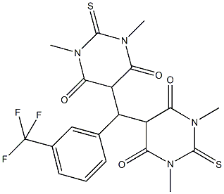 5-{(1,3-dimethyl-4,6-dioxo-2-thioxohexahydro-5-pyrimidinyl)[3-(trifluoromethyl)phenyl]methyl}-1,3-dimethyl-2-thioxodihydro-4,6(1H,5H)-pyrimidinedione 구조식 이미지