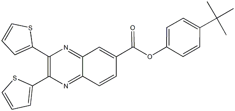4-tert-butylphenyl 2,3-di(2-thienyl)-6-quinoxalinecarboxylate Structure