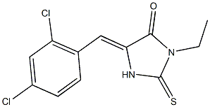 5-(2,4-dichlorobenzylidene)-3-ethyl-2-thioxoimidazolidin-4-one Structure