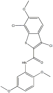 3,7-dichloro-N-(2,5-dimethoxyphenyl)-6-methoxy-1-benzothiophene-2-carboxamide Structure