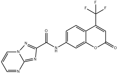 N-[2-oxo-4-(trifluoromethyl)-2H-chromen-7-yl][1,2,4]triazolo[1,5-a]pyrimidine-2-carboxamide Structure