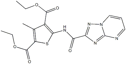 diethyl 3-methyl-5-[([1,2,4]triazolo[1,5-a]pyrimidin-2-ylcarbonyl)amino]-2,4-thiophenedicarboxylate Structure