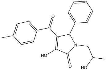 3-hydroxy-1-(2-hydroxypropyl)-4-(4-methylbenzoyl)-5-phenyl-1,5-dihydro-2H-pyrrol-2-one Structure
