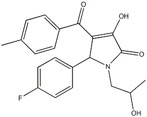 5-(4-fluorophenyl)-3-hydroxy-1-(2-hydroxypropyl)-4-(4-methylbenzoyl)-1,5-dihydro-2H-pyrrol-2-one Structure