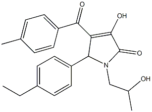 5-(4-ethylphenyl)-3-hydroxy-1-(2-hydroxypropyl)-4-(4-methylbenzoyl)-1,5-dihydro-2H-pyrrol-2-one 구조식 이미지