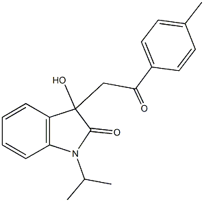 3-hydroxy-1-isopropyl-3-[2-(4-methylphenyl)-2-oxoethyl]-1,3-dihydro-2H-indol-2-one Structure