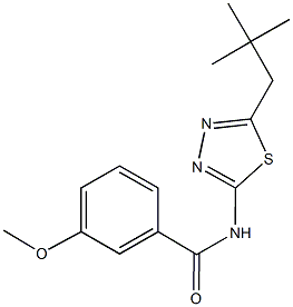 3-methoxy-N-(5-neopentyl-1,3,4-thiadiazol-2-yl)benzamide 구조식 이미지