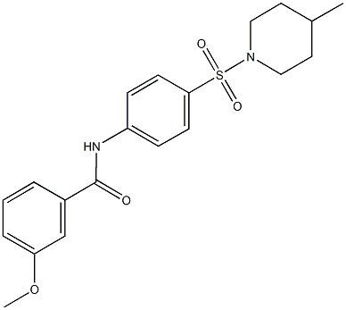3-methoxy-N-{4-[(4-methylpiperidin-1-yl)sulfonyl]phenyl}benzamide 구조식 이미지