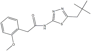 2-(2-methoxyphenyl)-N-(5-neopentyl-1,3,4-thiadiazol-2-yl)acetamide 구조식 이미지