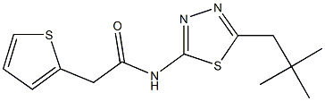 N-(5-neopentyl-1,3,4-thiadiazol-2-yl)-2-thien-2-ylacetamide 구조식 이미지