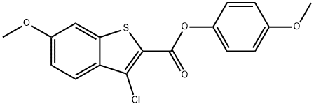 4-methoxyphenyl 3-chloro-6-methoxy-1-benzothiophene-2-carboxylate 구조식 이미지