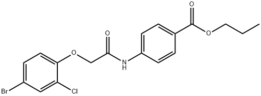 propyl 4-{[(4-bromo-2-chlorophenoxy)acetyl]amino}benzoate 구조식 이미지