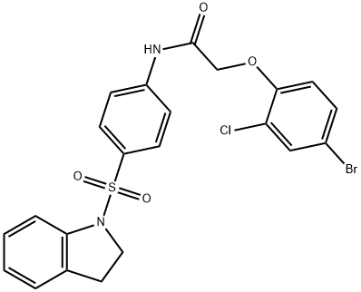 2-(4-bromo-2-chlorophenoxy)-N-[4-(2,3-dihydro-1H-indol-1-ylsulfonyl)phenyl]acetamide Structure
