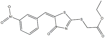 ethyl [(5-{3-nitrobenzylidene}-4-oxo-4,5-dihydro-1,3-thiazol-2-yl)sulfanyl]acetate 구조식 이미지