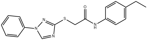 N-(4-ethylphenyl)-2-[(1-phenyl-1H-1,2,4-triazol-3-yl)sulfanyl]acetamide 구조식 이미지