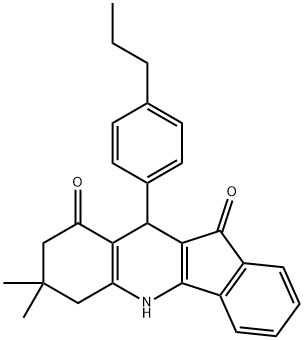 7,7-dimethyl-10-(4-propylphenyl)-6,7,8,10-tetrahydro-5H-indeno[1,2-b]quinoline-9,11-dione Structure