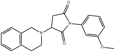 3-(3,4-dihydro-2(1H)-isoquinolinyl)-1-(3-methoxyphenyl)-2,5-pyrrolidinedione 구조식 이미지