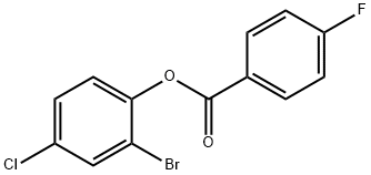 2-bromo-4-chlorophenyl 4-fluorobenzoate 구조식 이미지