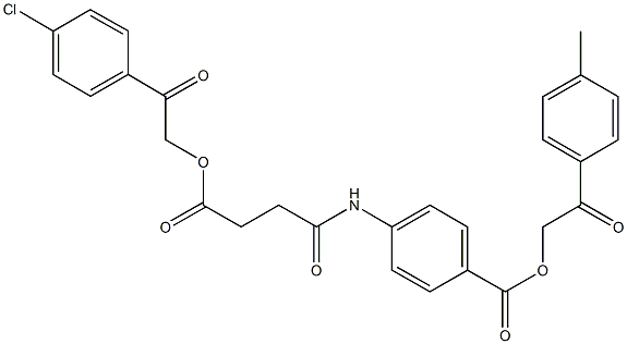 2-(4-methylphenyl)-2-oxoethyl 4-({4-[2-(4-chlorophenyl)-2-oxoethoxy]-4-oxobutanoyl}amino)benzoate 구조식 이미지