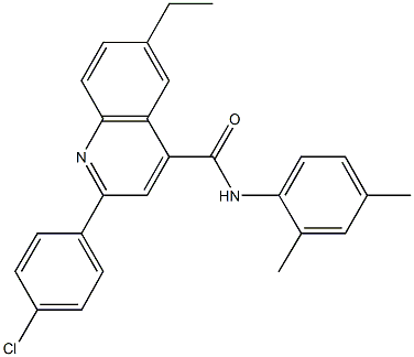 2-(4-chlorophenyl)-N-(2,4-dimethylphenyl)-6-ethyl-4-quinolinecarboxamide Structure