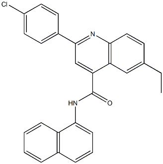 2-(4-chlorophenyl)-6-ethyl-N-(1-naphthyl)-4-quinolinecarboxamide Structure