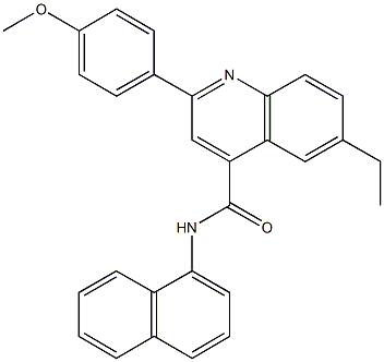 6-ethyl-2-(4-methoxyphenyl)-N-(1-naphthyl)-4-quinolinecarboxamide Structure