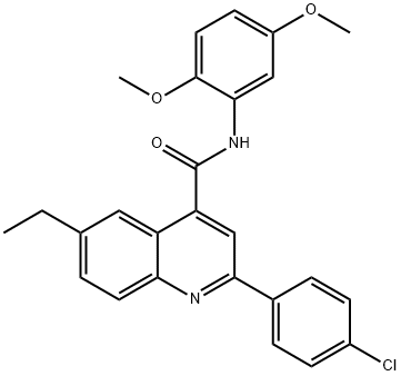 2-(4-chlorophenyl)-N-(2,5-dimethoxyphenyl)-6-ethyl-4-quinolinecarboxamide Structure