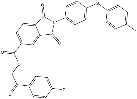 2-(4-chlorophenyl)-2-oxoethyl 2-{4-[(4-methylphenyl)sulfanyl]phenyl}-1,3-dioxo-5-isoindolinecarboxylate Structure