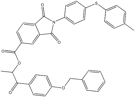 2-[4-(benzyloxy)phenyl]-1-methyl-2-oxoethyl 2-{4-[(4-methylphenyl)sulfanyl]phenyl}-1,3-dioxo-5-isoindolinecarboxylate Structure