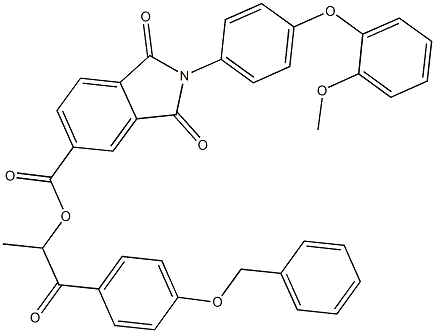 2-[4-(benzyloxy)phenyl]-1-methyl-2-oxoethyl 2-[4-(2-methoxyphenoxy)phenyl]-1,3-dioxo-5-isoindolinecarboxylate Structure