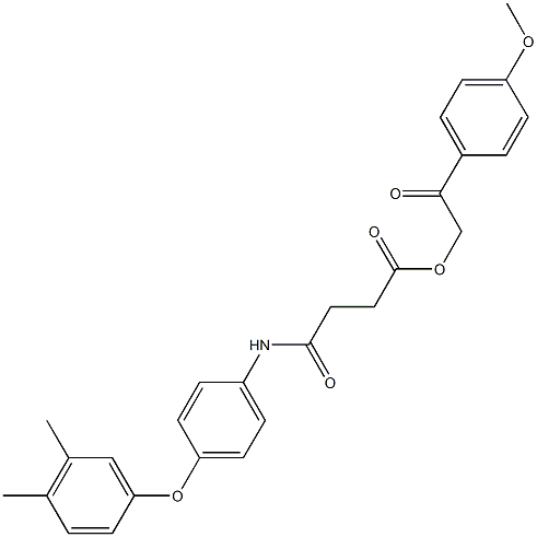 2-(4-methoxyphenyl)-2-oxoethyl 4-[4-(3,4-dimethylphenoxy)anilino]-4-oxobutanoate 구조식 이미지